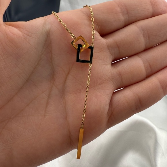 Anthropologie Gold Geometric Necklace - Picture 1 of 4